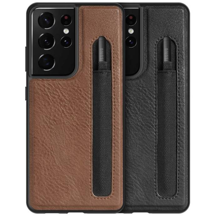 Etui Aoge Leather Case Samsung Galaxy S21 Ultra Czarne