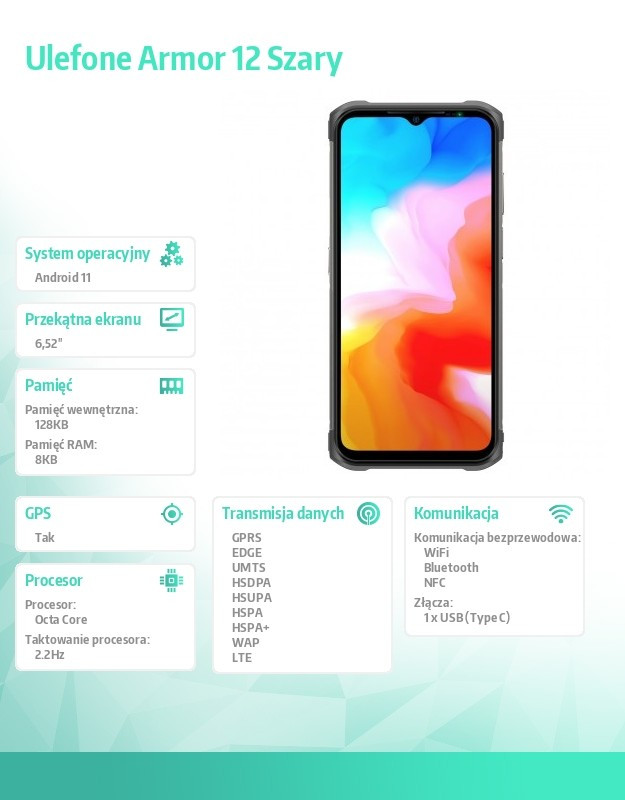 Smartfon Armor 12 5G 8/128GB IP68/IP69K 5180mAh Dual SIM Szary