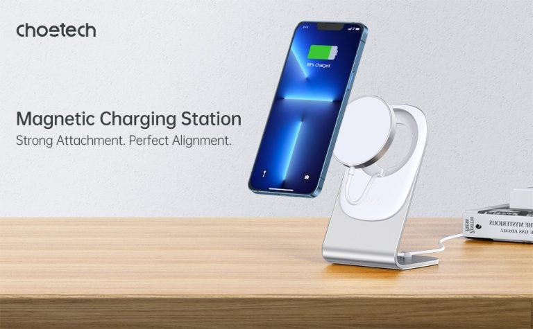 T517-F + H047 Ładowarka bezprzewodowa indukcyjna 15W 2A MagSafe | kabel USB-C 