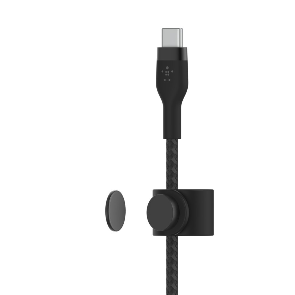 Kabel BoostCharge USB-C/USB-C silikonowy w oplocie 1m, czarny