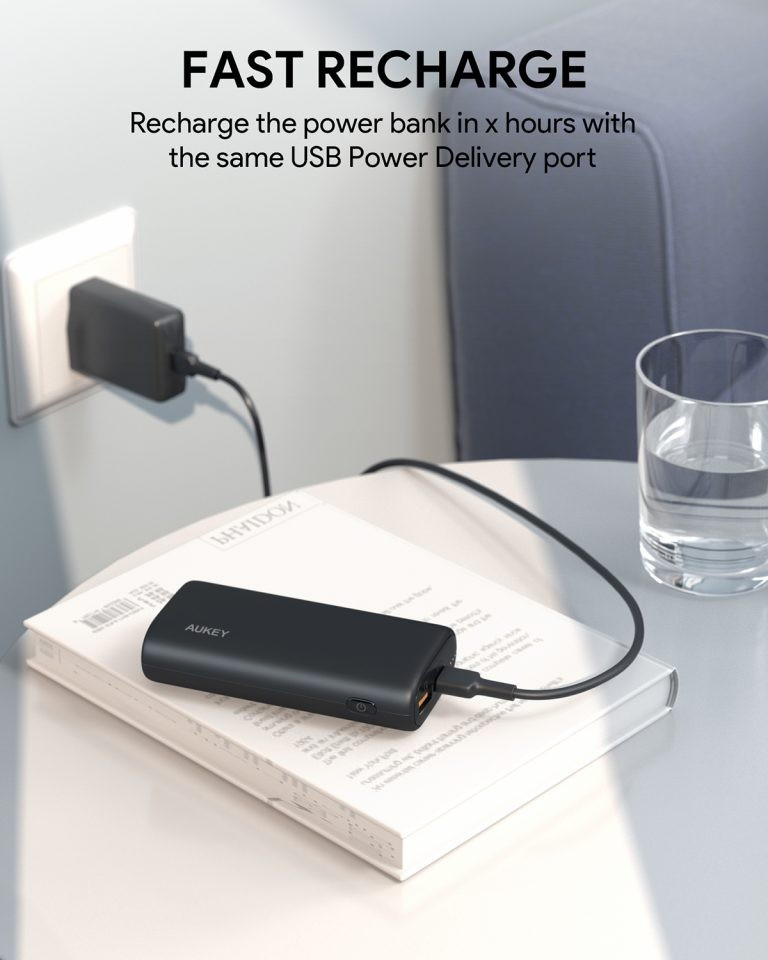 PB-Y36 Sprint Go Mini ultraszybki Power Bank | 10000 mAh | 1xUSB-A i 1xUSB-C | Quick Charge 3.0 | Power Delivery | 18W | LED | kabel USB-C