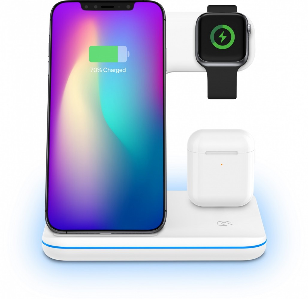 Podstawka ładujaca bezprzewodowa 3w1 YAC 5300WH 15W Apple 