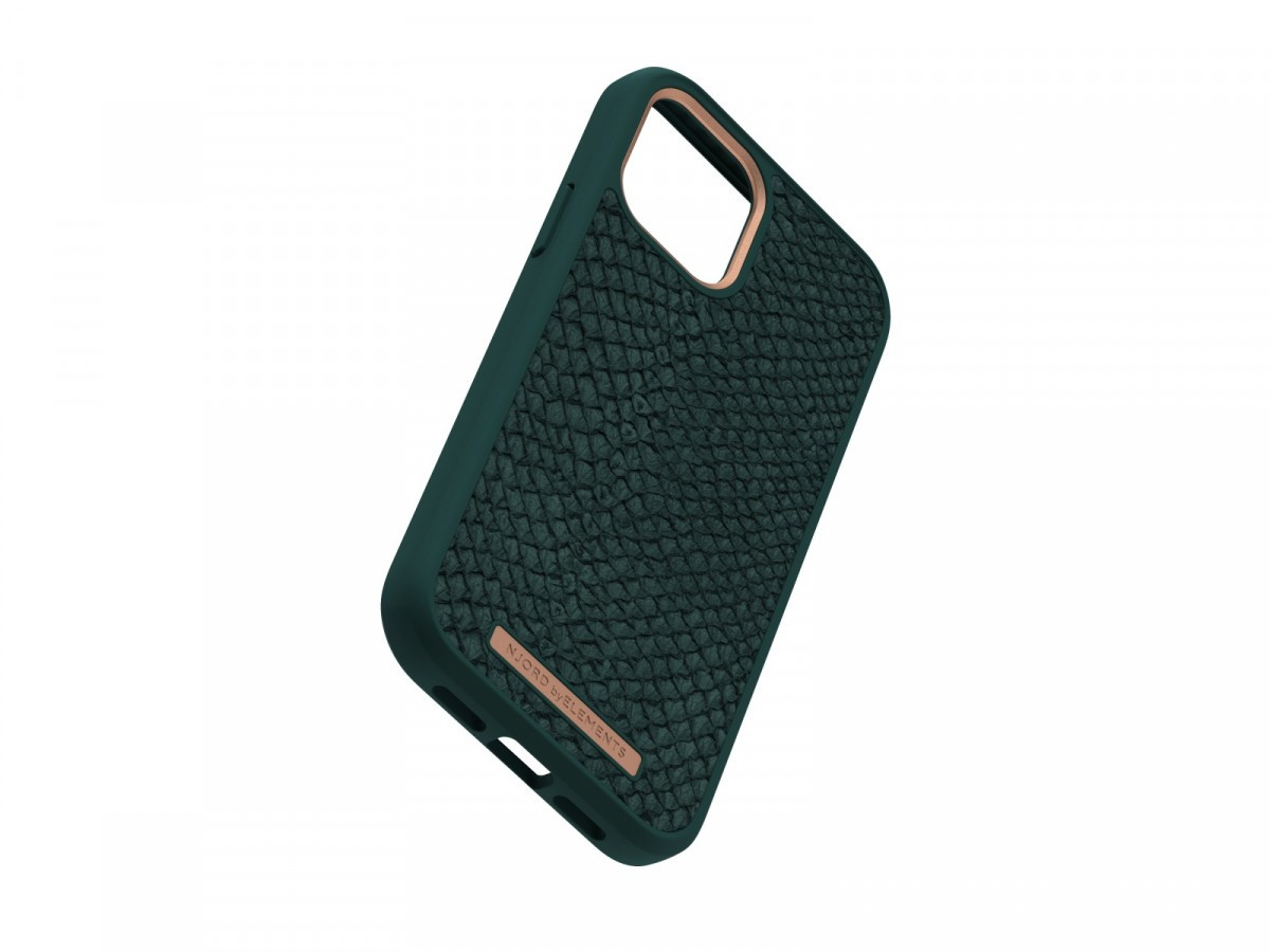Etui z islandzkiej skóry łososia do iPhone 12 / 12 Pro zielone