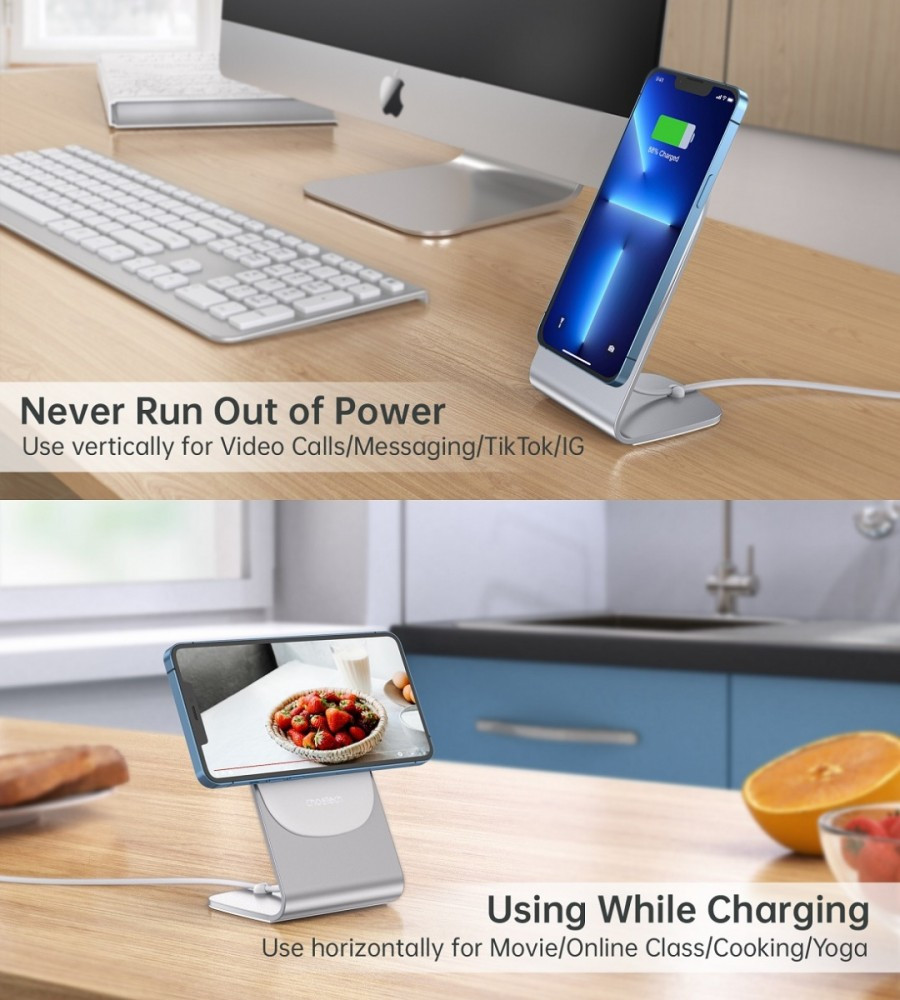 T517-F + H047 Ładowarka bezprzewodowa indukcyjna 15W 2A MagSafe | kabel USB-C 