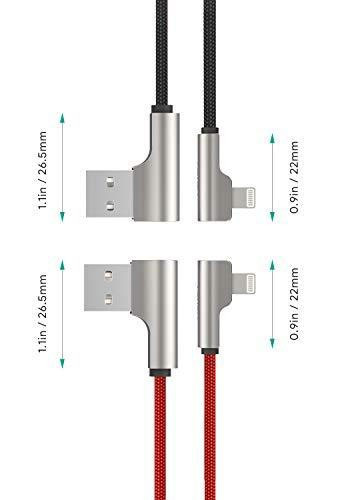 CB-AL01 zestaw nylonowych kabli USB - Lightning | 2m | 2 szt. | wtyki 90 stopni | certyfikat MFi Apple 