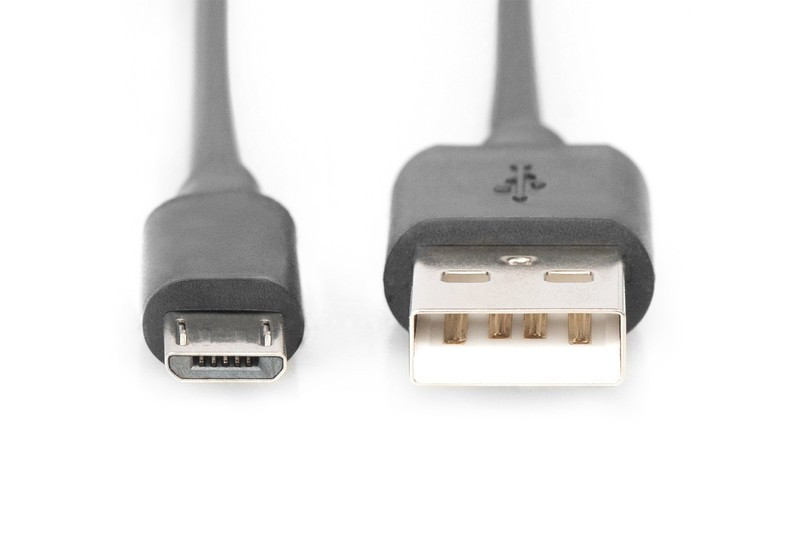 Kabel połączeniowy USB 2.0 HighSpeed Typ USB A/microUSB B M/M 1m Czarny