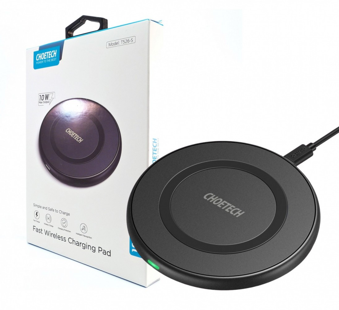 T526-S Black Ładowarka bezprzewodowa indukcyjna Qi 10W 2A Fast Charge