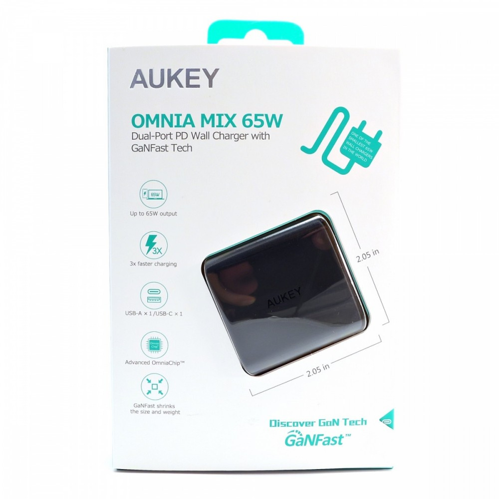 PA-B3 Omnia GaN ładowarka sieciowa 2xUSB Power Delivery (1xUSB A+1xUSB C) 65W 5.4A