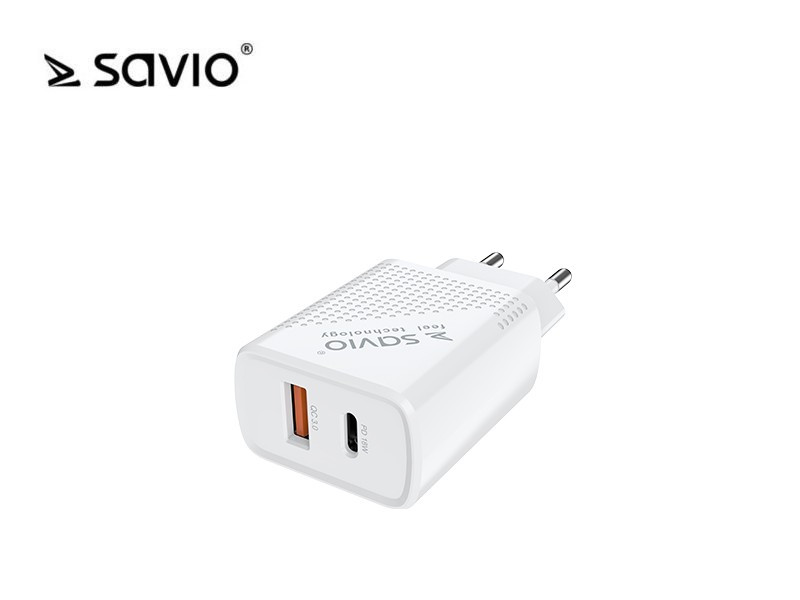 Ładowarka sieciowa SAVIO LA-04 USB Quick Charge Power Delivery 3.0 18W