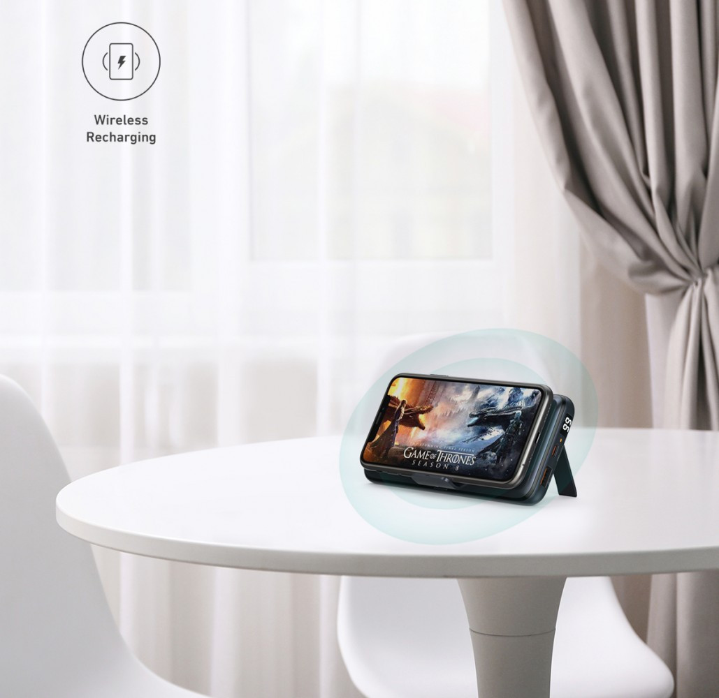 PB-WL03 ultraszybki Power Bank | 20000 mAh | bezprzewodowe ładowanie Qi | LED | Power Delivery 3.0 | Quick Charge 3.0 | 22.5W