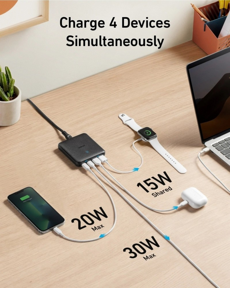 Ładowarka Atom III 65W Slim 2xUSB-C 2xUSB-A 