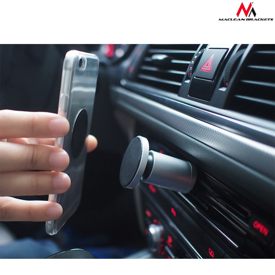 Uchwyt magnetyczny okrągły do montowania w slocie CD Comfort Series  MC-744 - aluminium