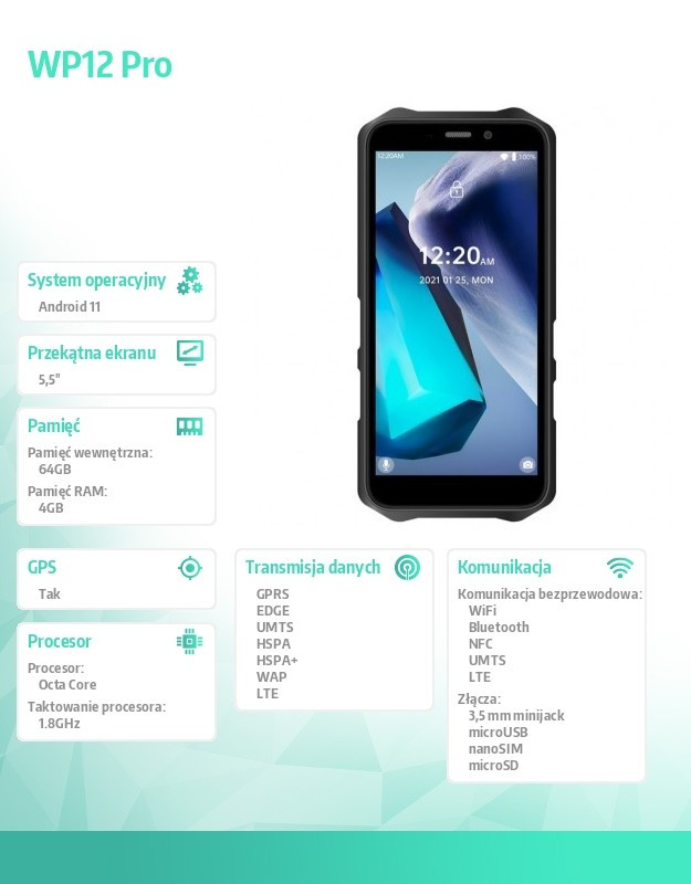 Smartfon WP12 Pro 4/64GB DS NFC Niebieski 