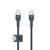Kabel BoostCharge USB-C/USB-C silikonowy w oplocie 2m, niebieski
